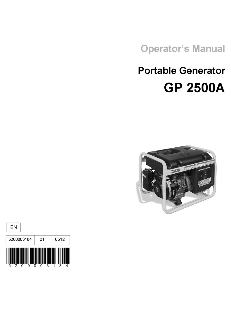 Wacker Neuson Gp 2500a User Manual Pdf Download Manualslib