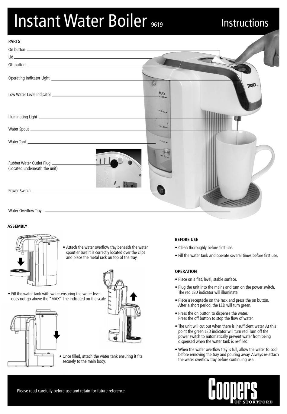 Coopers Instant Water Boiler 