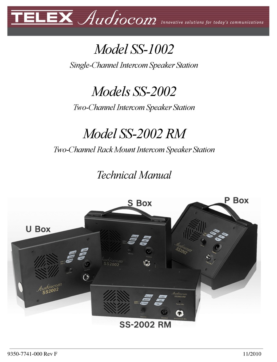 Telex Audiocom SS2002-RM Dual-channel rackmount speaker station 