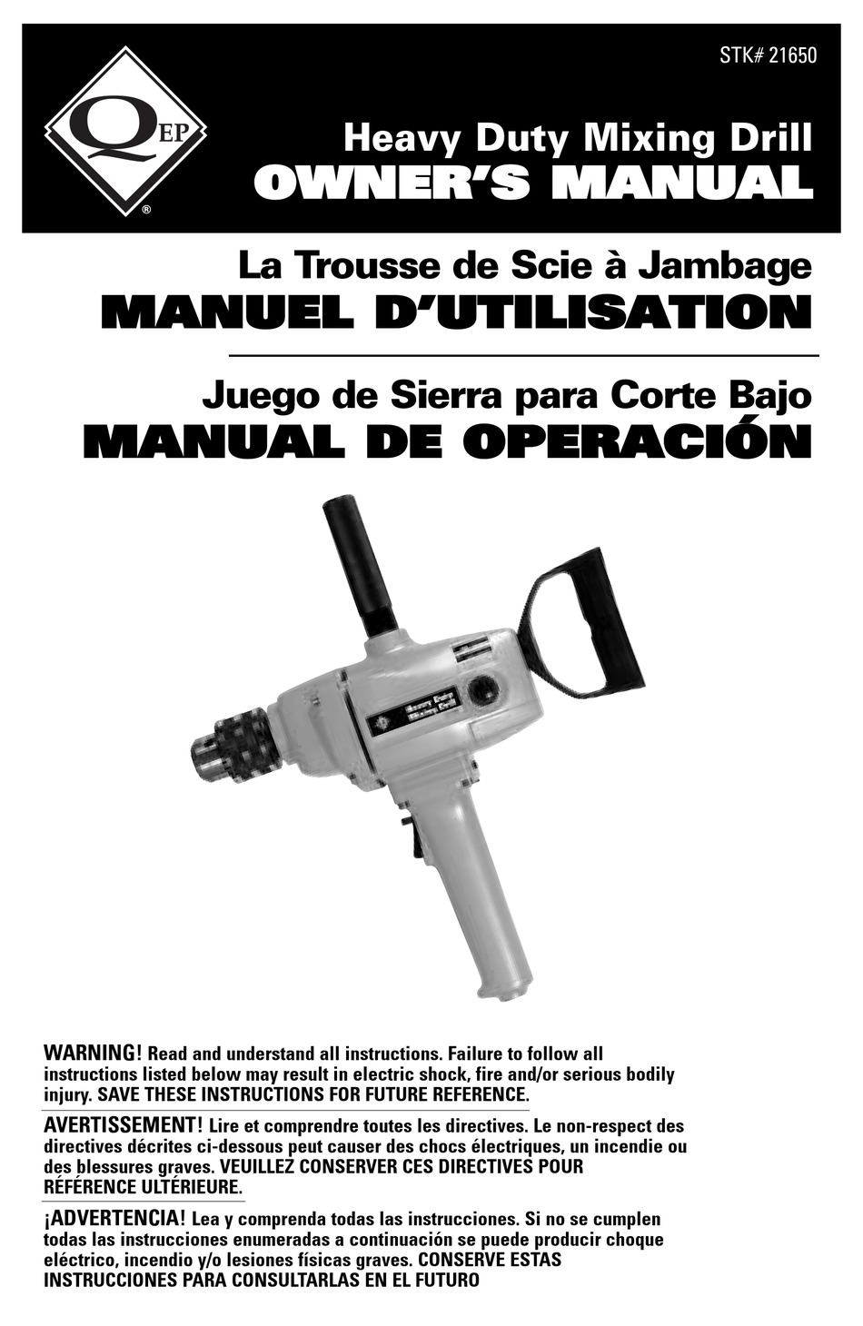 QEP 21650 OWNER'S MANUAL Pdf Download | ManualsLib
