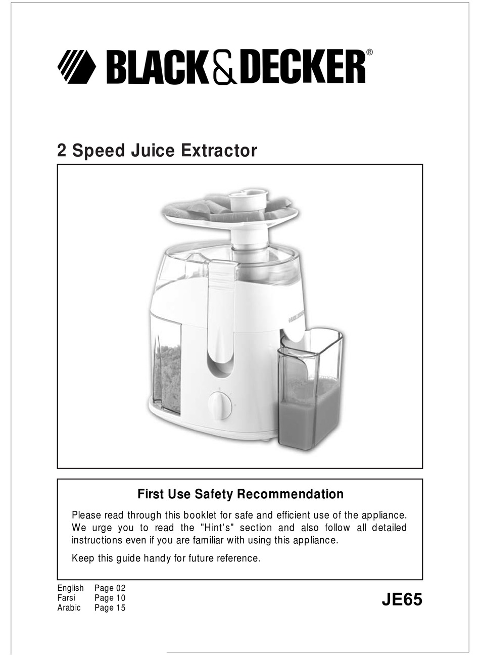 BLACK \u0026 DECKER JE65 USER MANUAL Pdf Download | ManualsLib