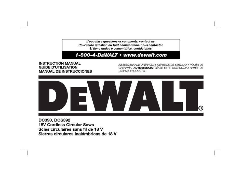 Matematisk undervandsbåd nok Maintenance - DeWalt DC390 Instruction Manual [Page 20] | ManualsLib