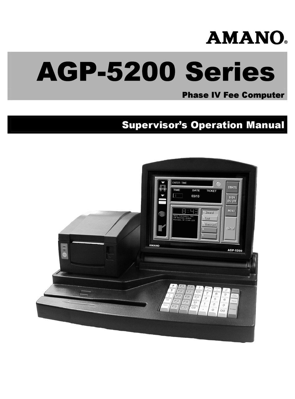 AMANO AGP-5200 SERIES OPERATION MANUAL Pdf Download | ManualsLib