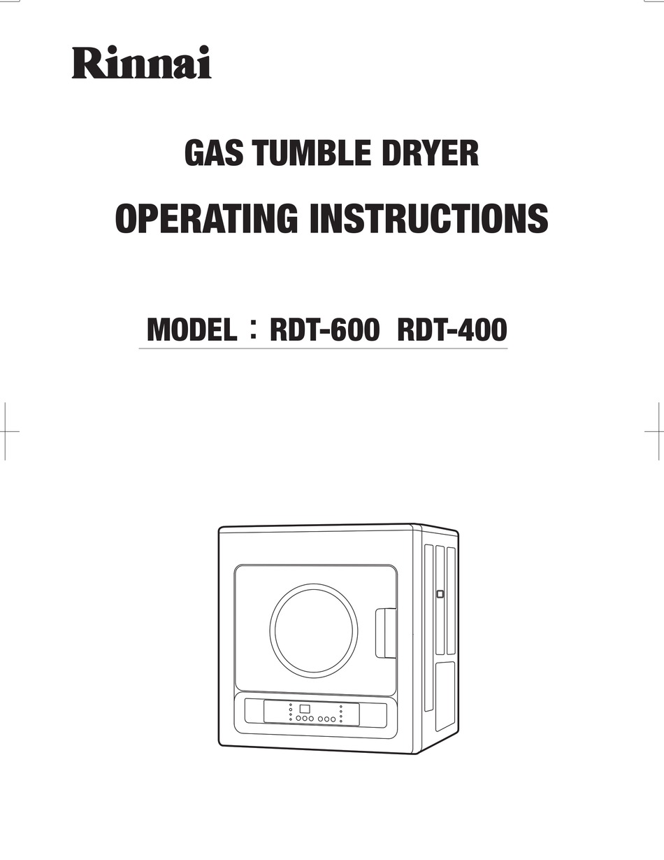 RINNAI RDT600 OPERATING INSTRUCTIONS MANUAL Pdf Download ManualsLib