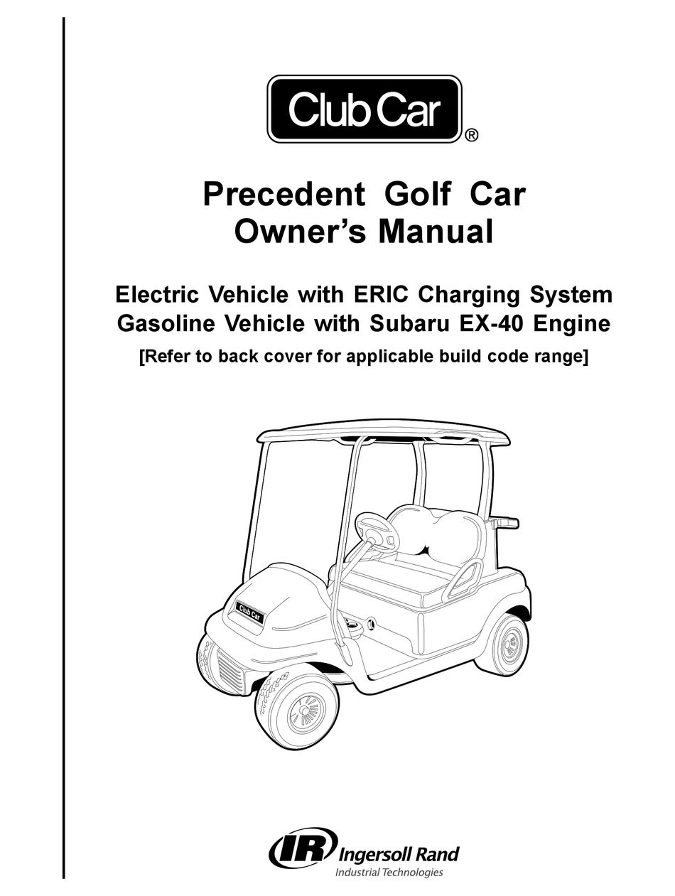 CLUB CAR PRECEDENT OWNER'S MANUAL Pdf Download ManualsLib