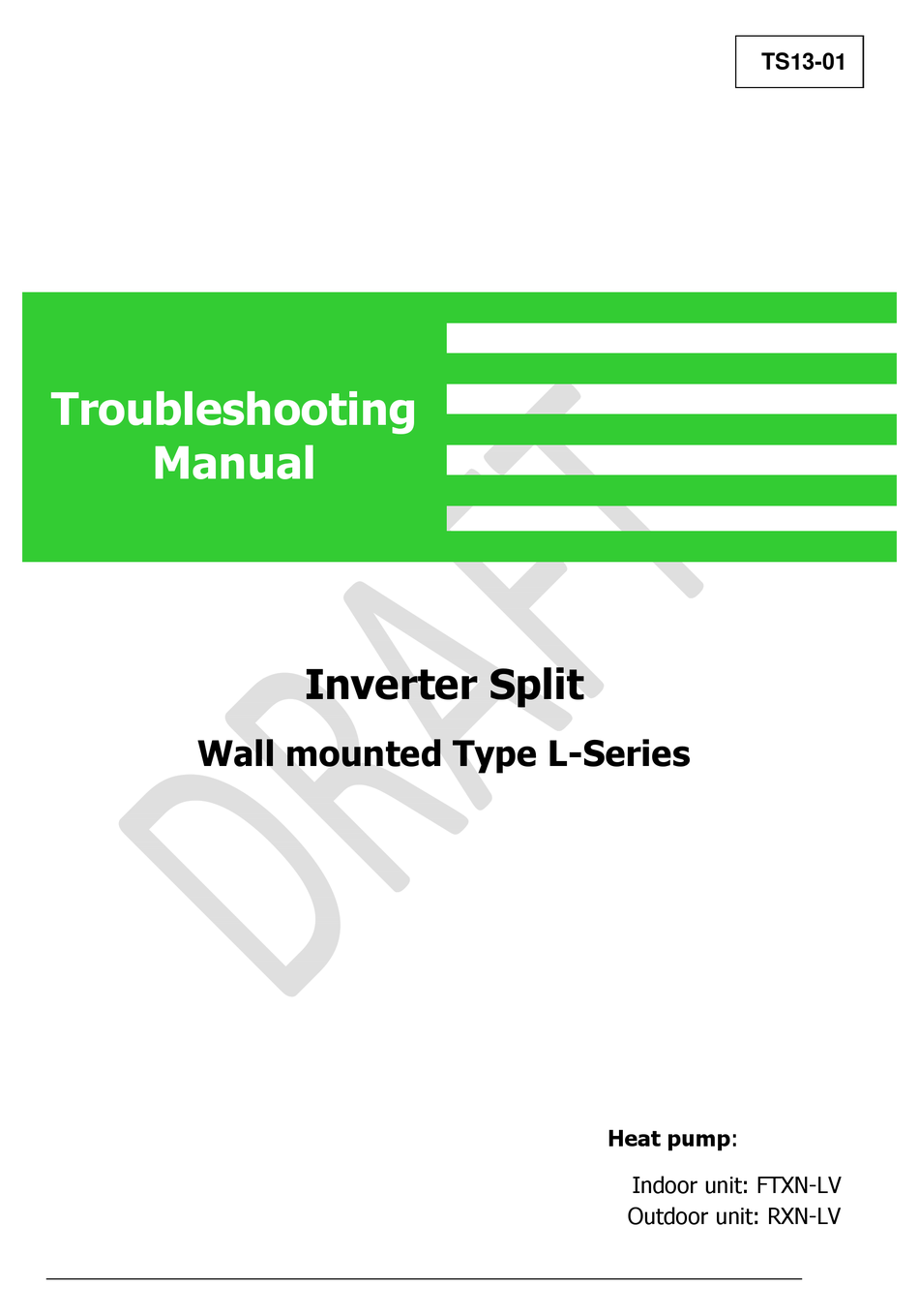 DAIKIN FTXN-LV TROUBLESHOOTING MANUAL Pdf Download | ManualsLib