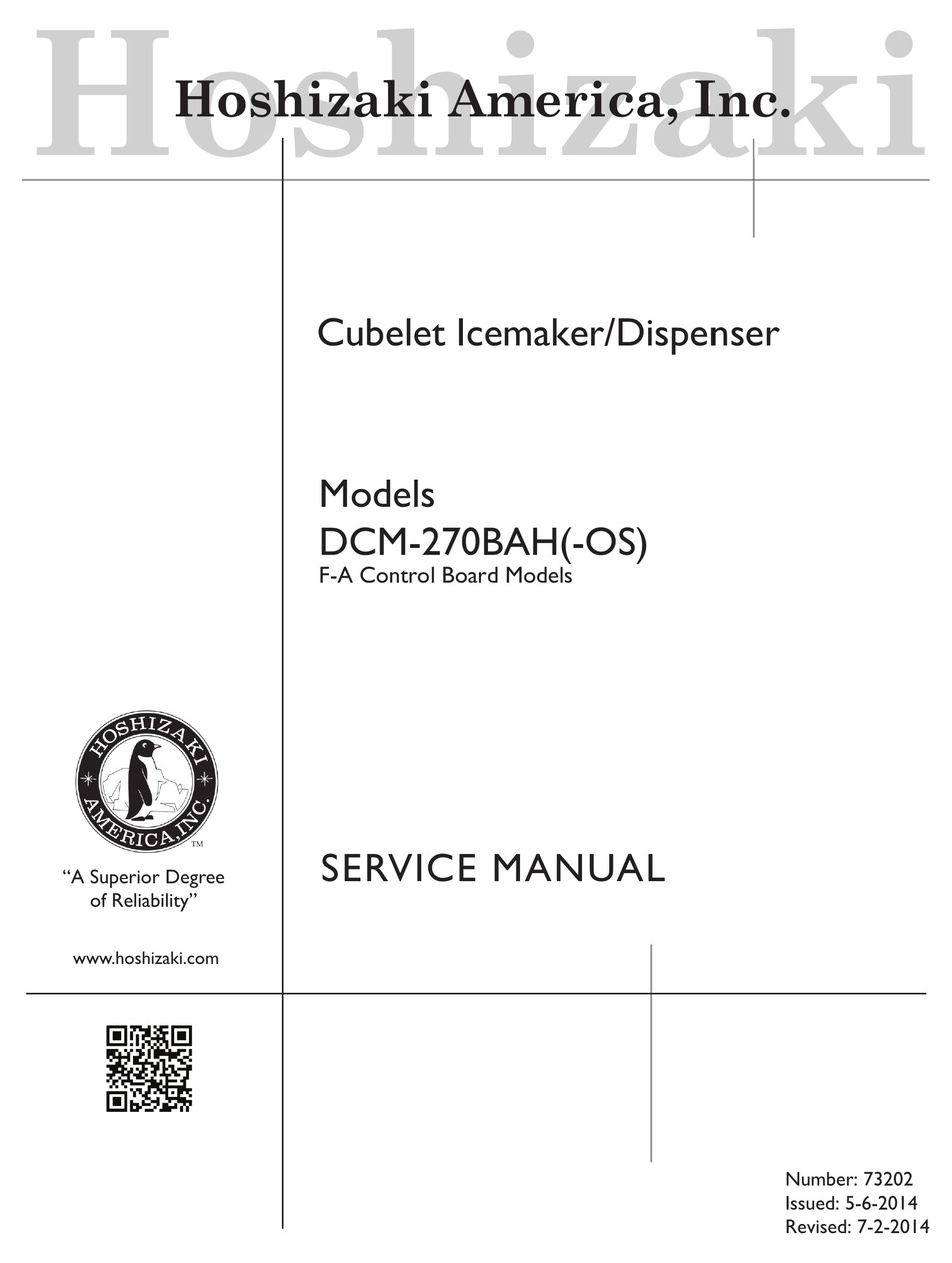 HOSHIZAKI DCM270BAH SERVICE MANUAL Pdf Download ManualsLib