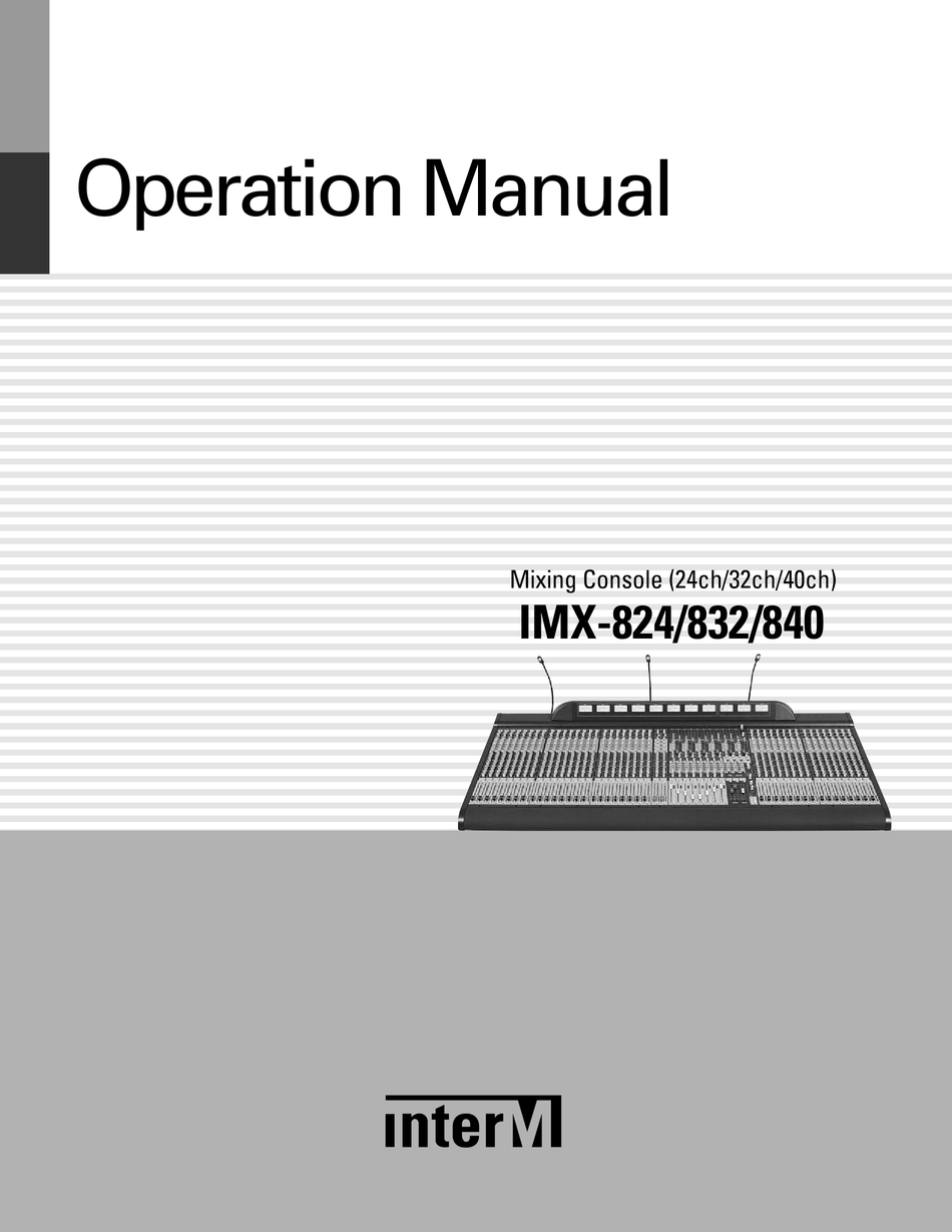 Inter M Imx 824 Operation Manual Pdf Download Manualslib