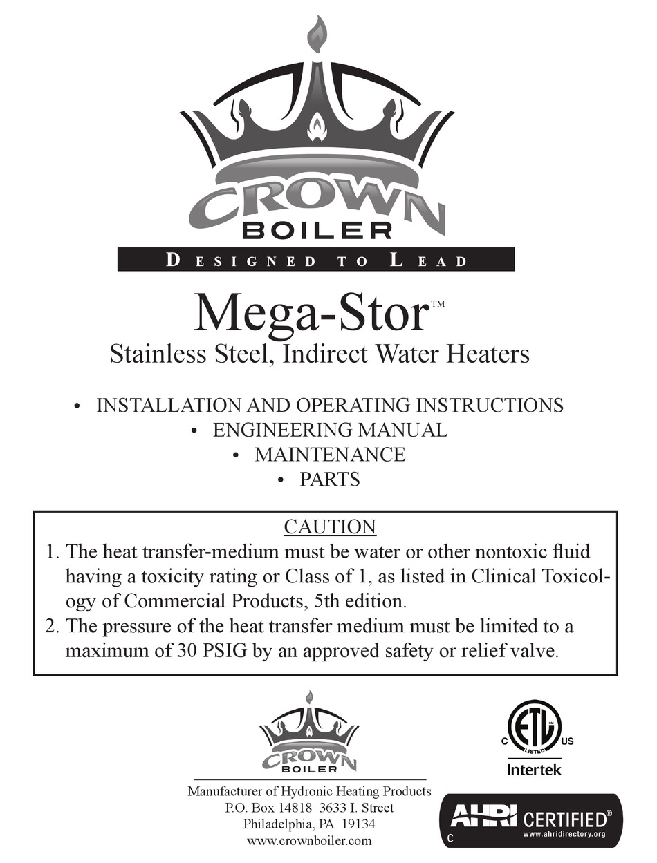 CROWN BOILER MS-26 INSTALLATION AND OPERATING INSTRUCTIONS MANUAL Pdf  Download | ManualsLib