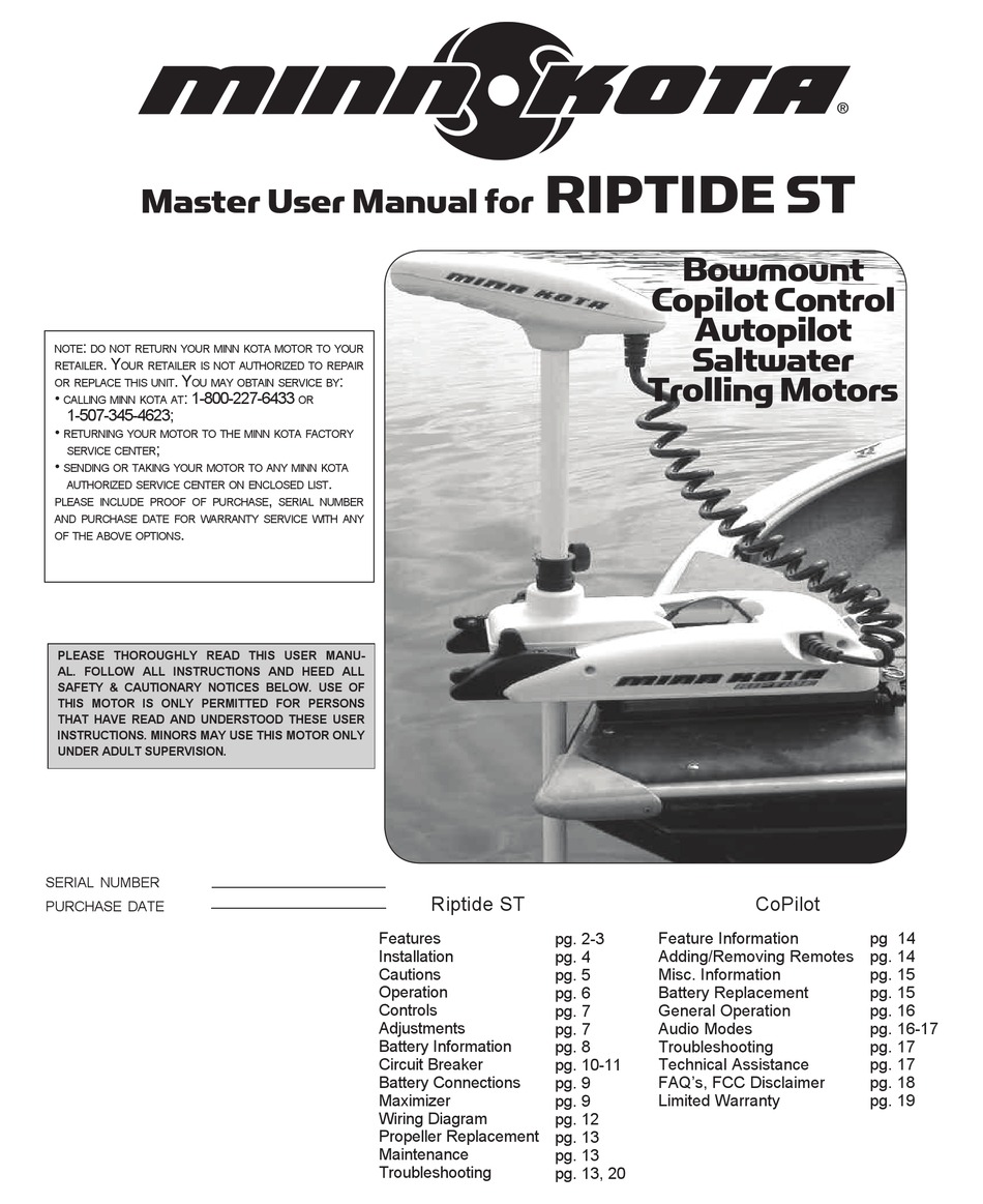 Minn Kota Riptide 112 Manual