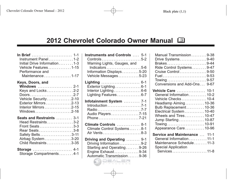 CHEVROLET COLORADO 2012 OWNER'S MANUAL Pdf Download | ManualsLib