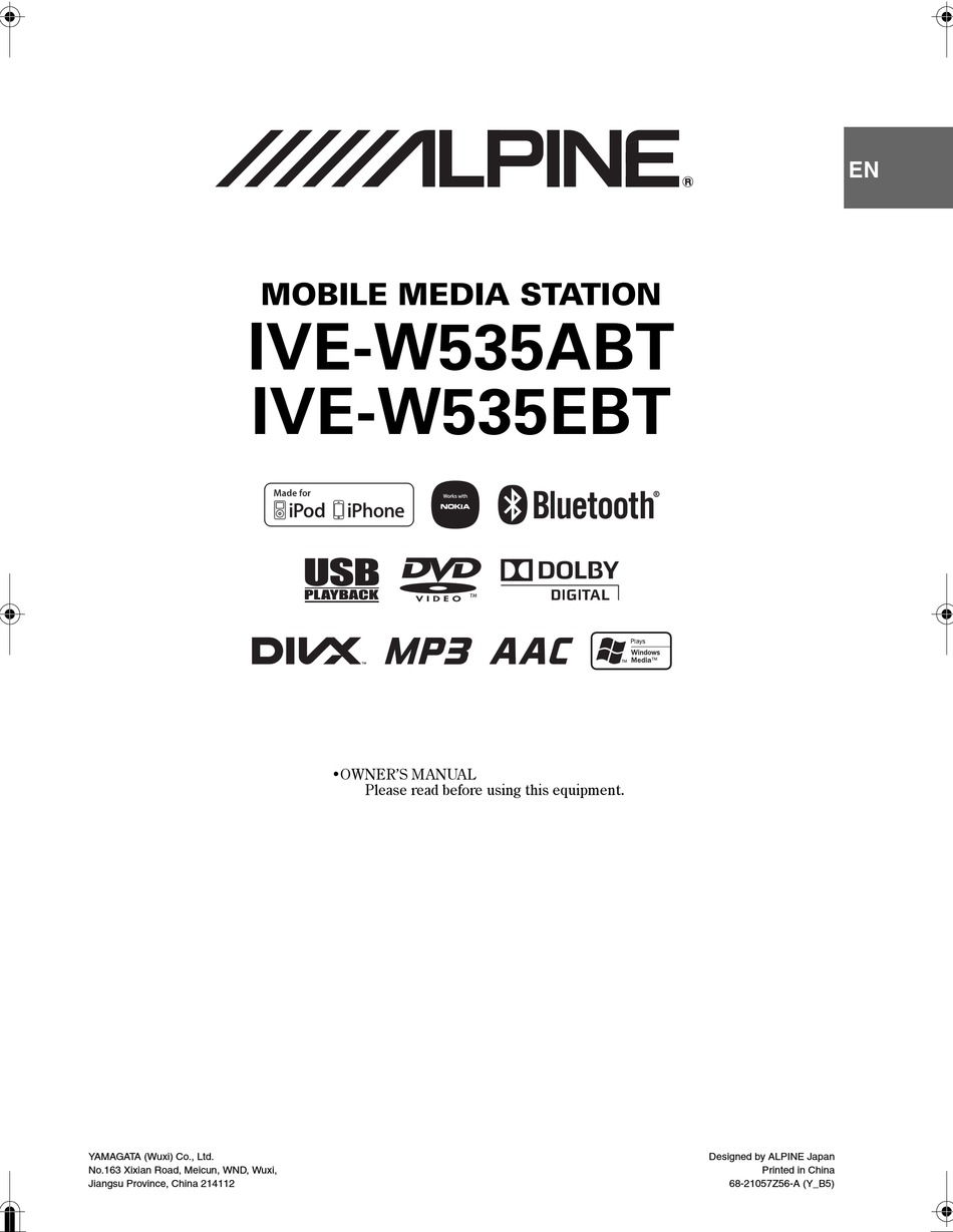 ALPINE IVEW535ABT OWNER'S MANUAL Pdf Download ManualsLib