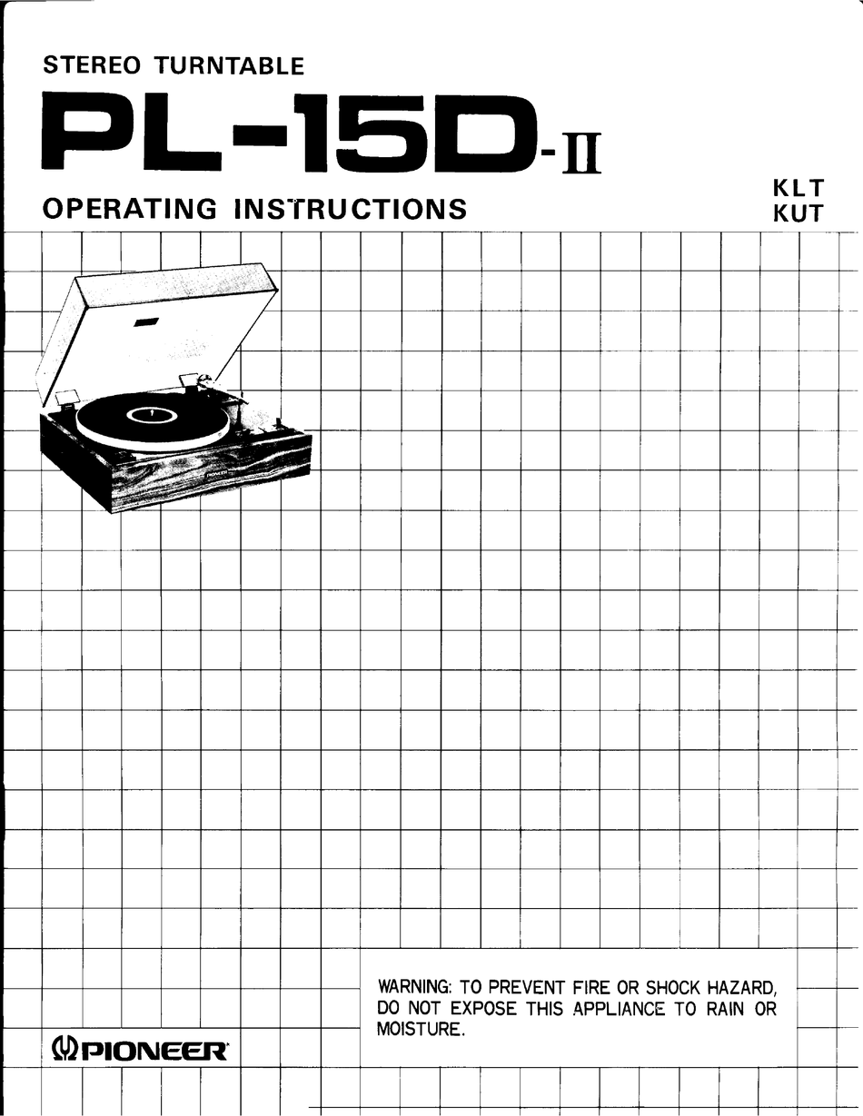 PIONEER PL15DII OPERATING INSTRUCTIONS MANUAL Pdf Download ManualsLib