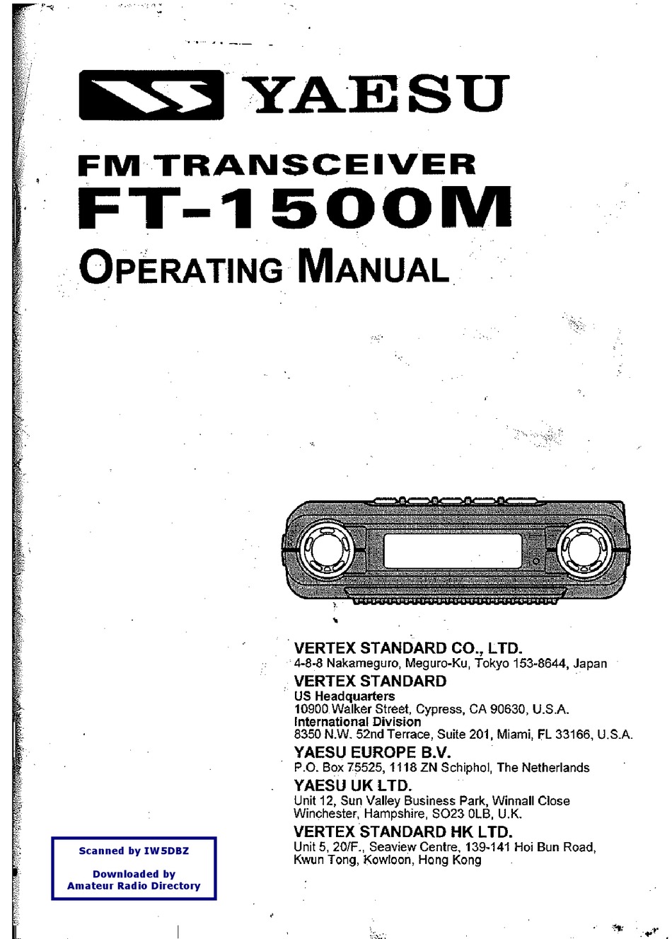 Yaesu Ft 1500m Operating Manual Pdf Download Manualslib