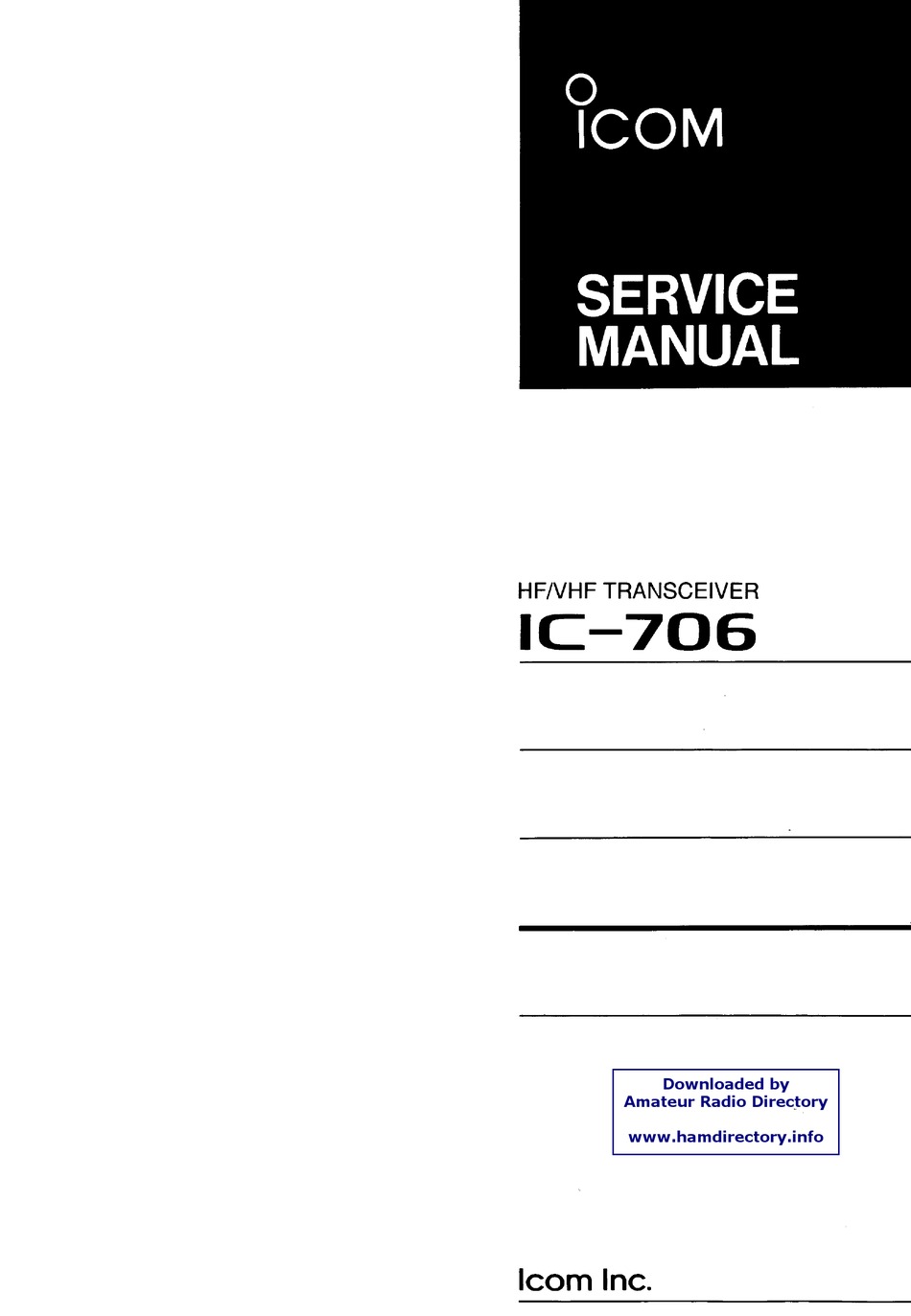 IC706 SERVICE MANUAL Pdf Download ManualsLib