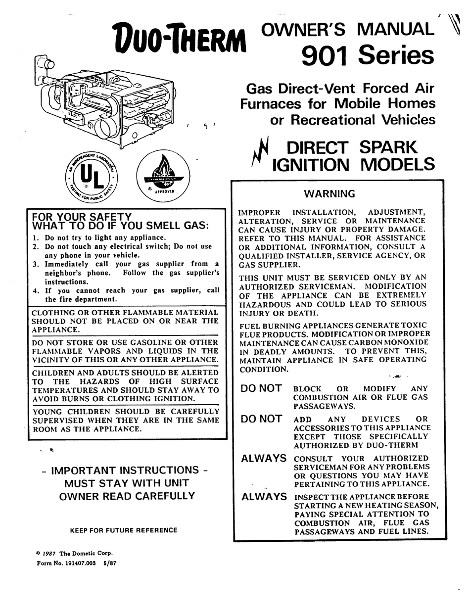 Duo Therm Thermostat Manual