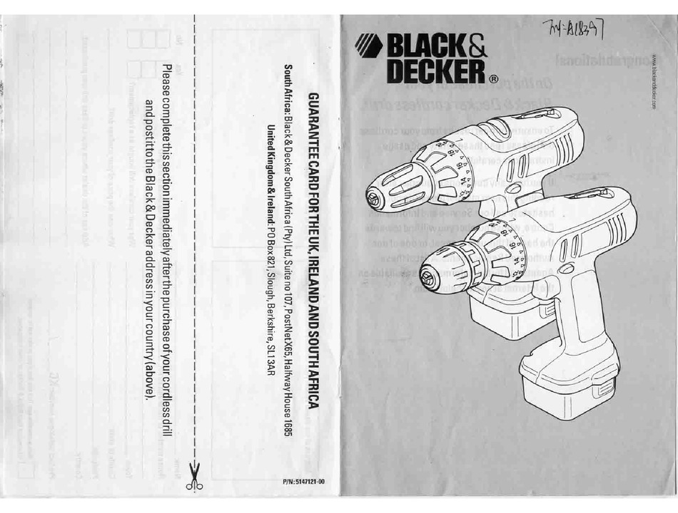 BLACK DECKER CORDLESS DRILL MANUAL Pdf Download ManualsLib