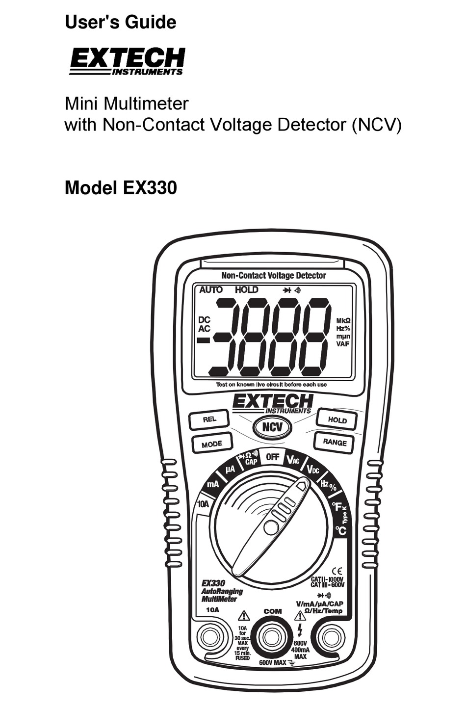 *NEW* Genuine Extech EX330 12-Function Mini Multimeter Voltage Detector UK 