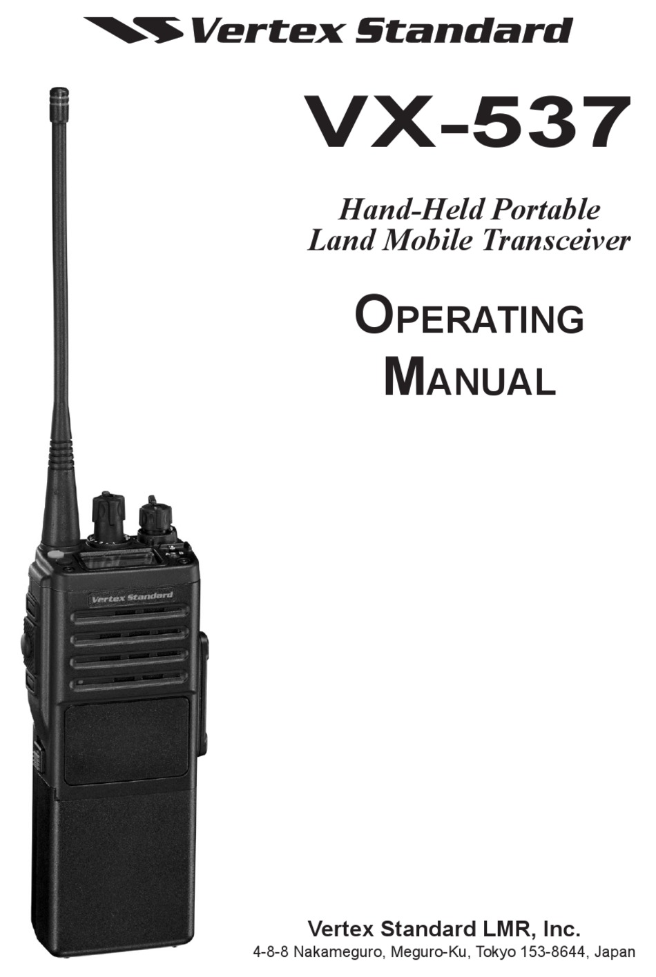 VERTEX STANDARD VX-537 OPERATING MANUAL Pdf Download | ManualsLib
