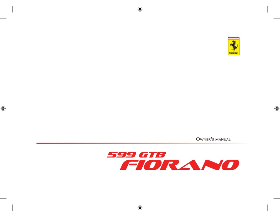Ferrari 599 Gtb Fiorano Owner S Manual Pdf Download Manualslib