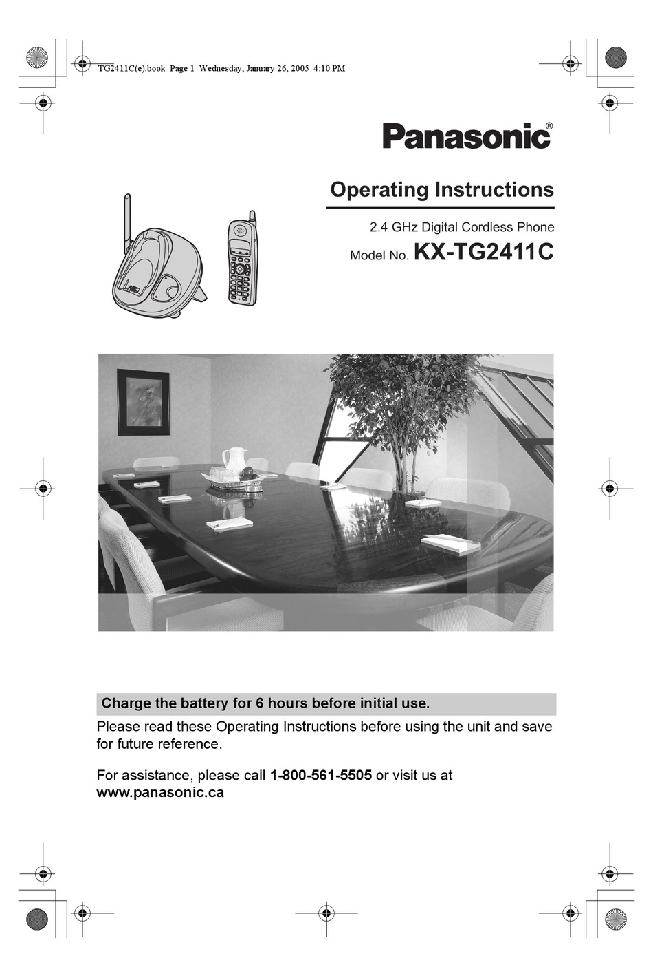 PANASONIC KX-TG2411C OPERATING INSTRUCTIONS MANUAL Pdf Download