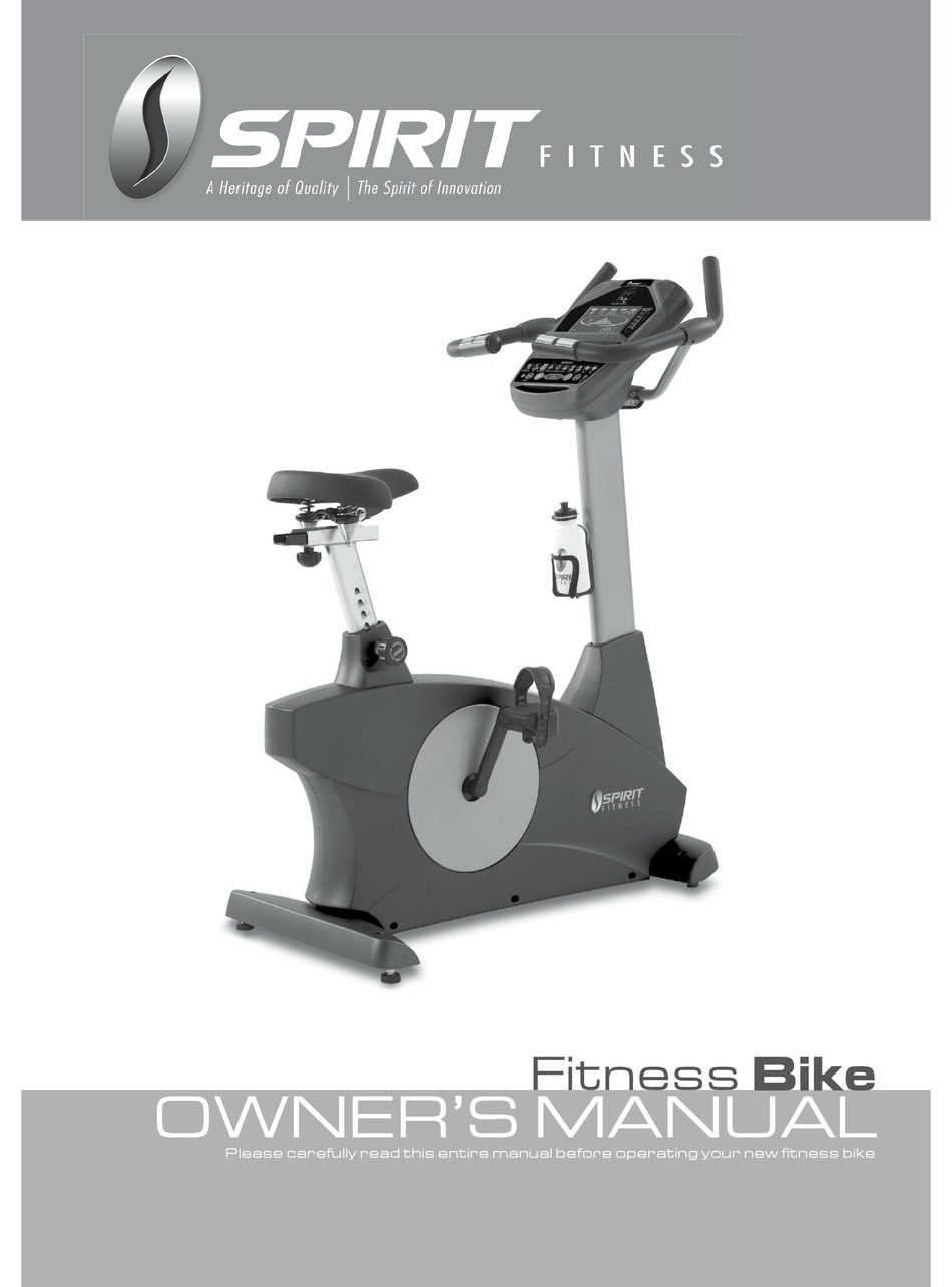 SPIRIT FITNESS BIKE OWNER'S MANUAL Pdf Download | ManualsLib