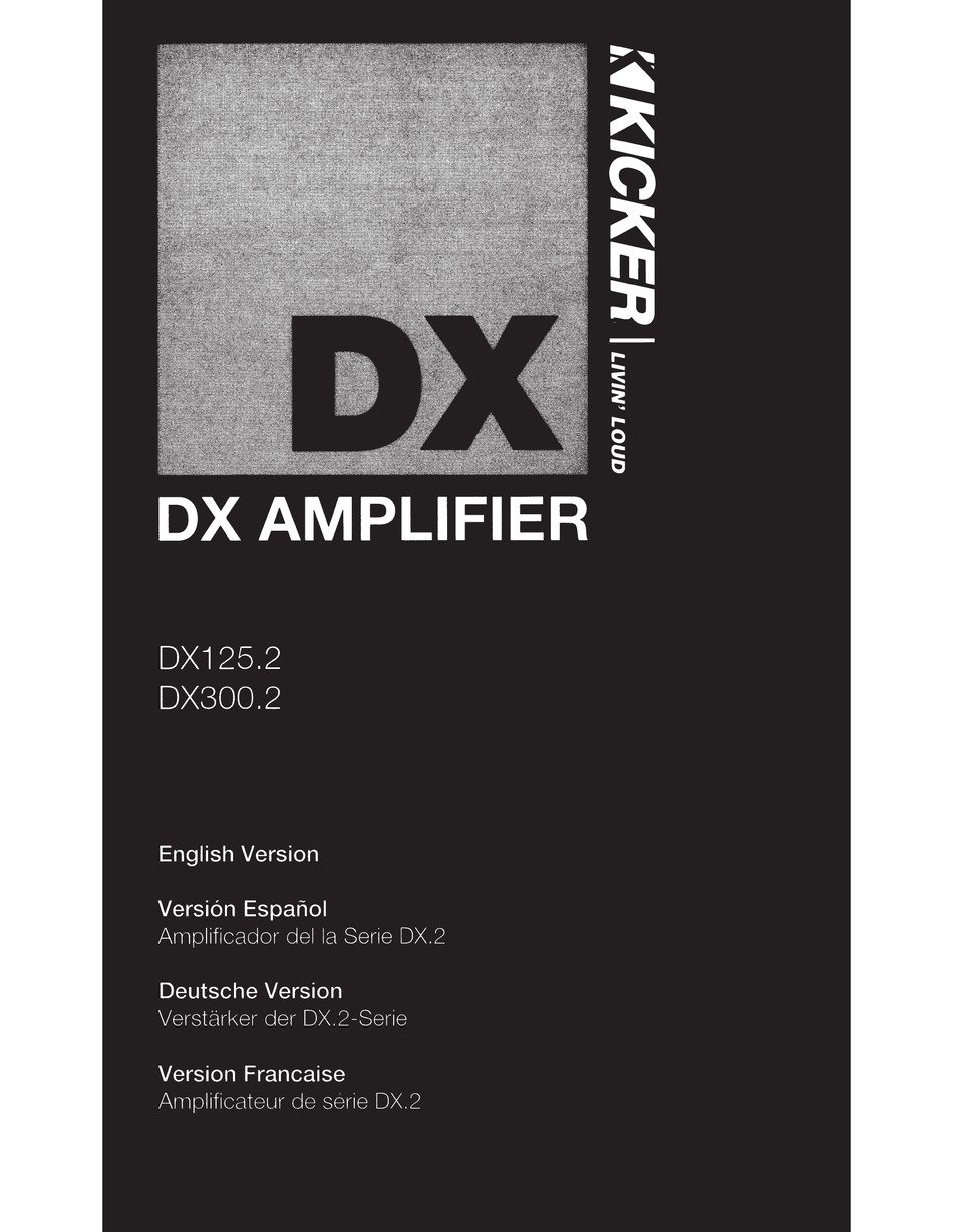 Kicker Dx125 2 Owner S Manual Pdf Download Manualslib