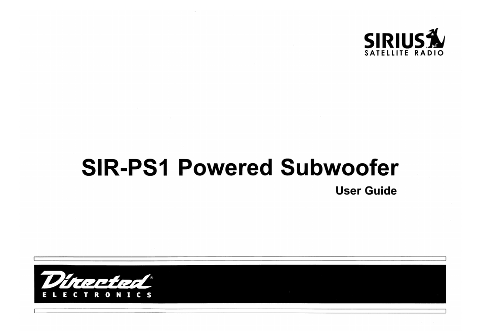 SIRIUS SATELLITE RADIO SIRPS1 USER MANUAL Pdf Download ManualsLib