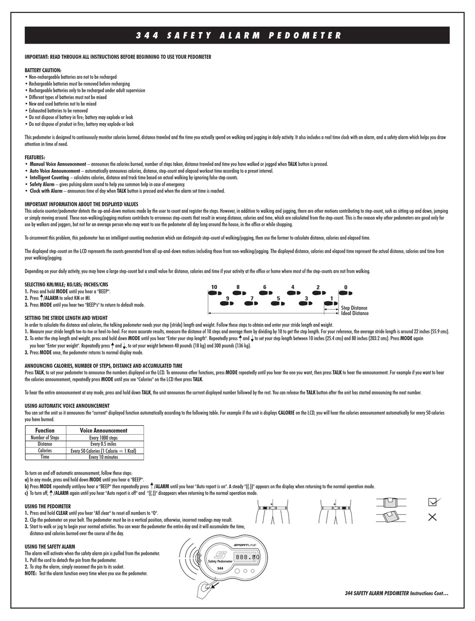SPORTLINE 344 USER MANUAL Pdf Download ManualsLib