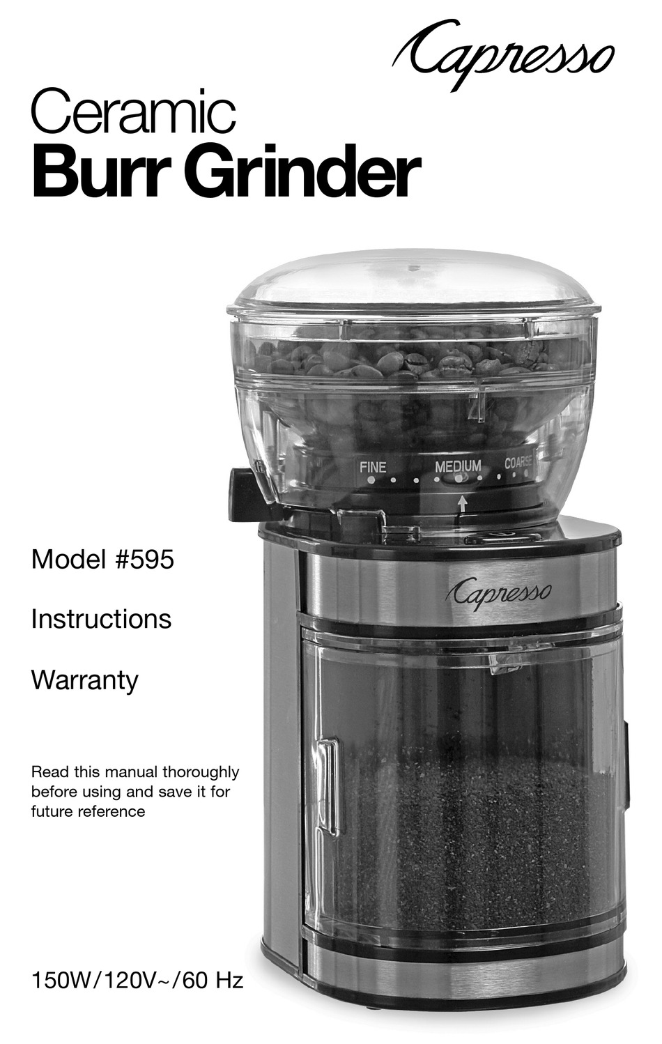 CAPRESSO 595 INSTRUCTIONS AND WARRANTY Pdf Download ManualsLib