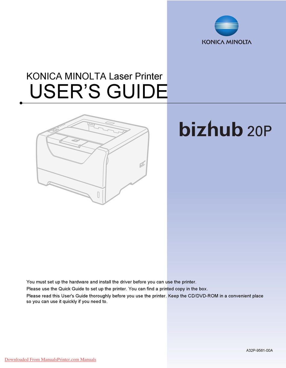 Konica Minolta Bizhub 20p User Manual Pdf Download Manualslib