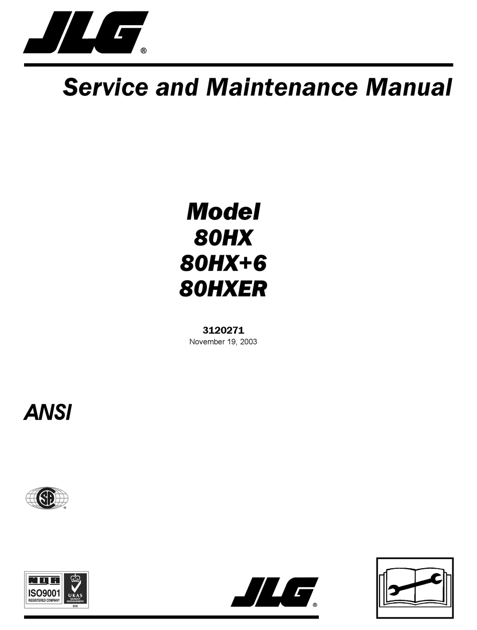 JLG 80HX SERVICE AND MAINTENANCE MANUAL Pdf Download ManualsLib