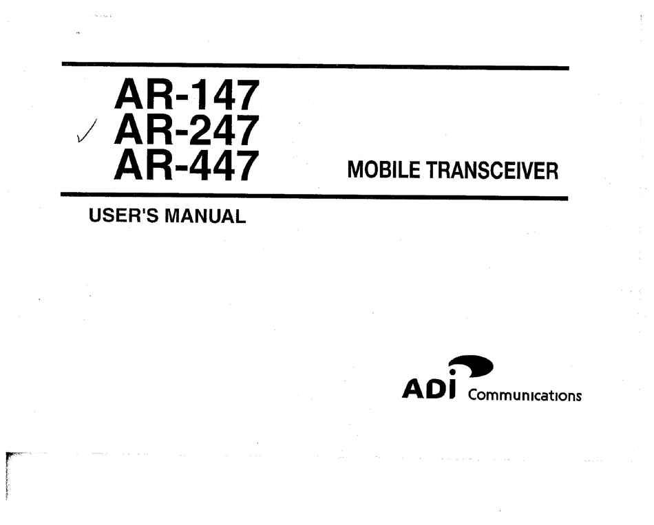 ADI AR-147 USER MANUAL Pdf Download | ManualsLib