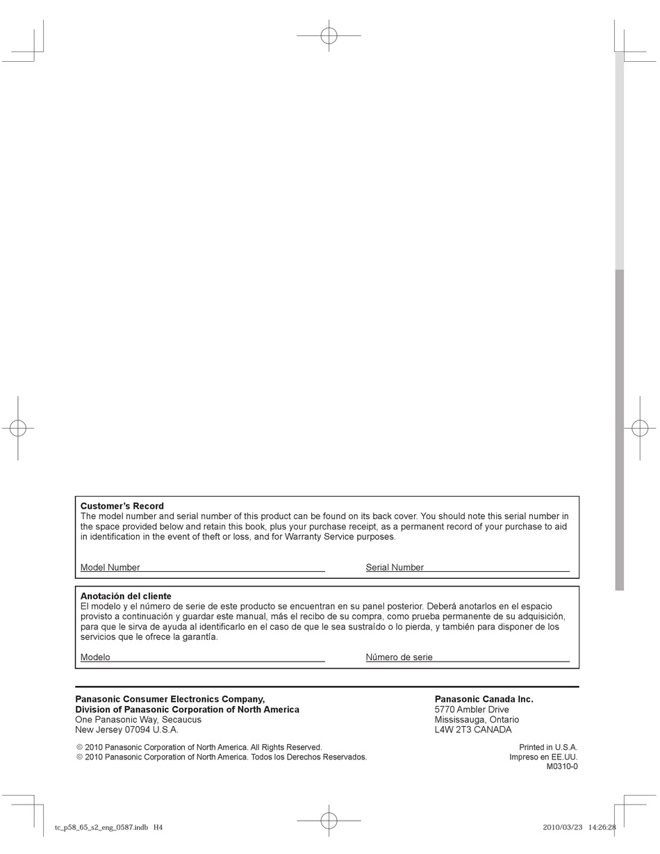 Panasonic Viera Tc P58s2 Operating Instructions Manual Pdf Download Manualslib
