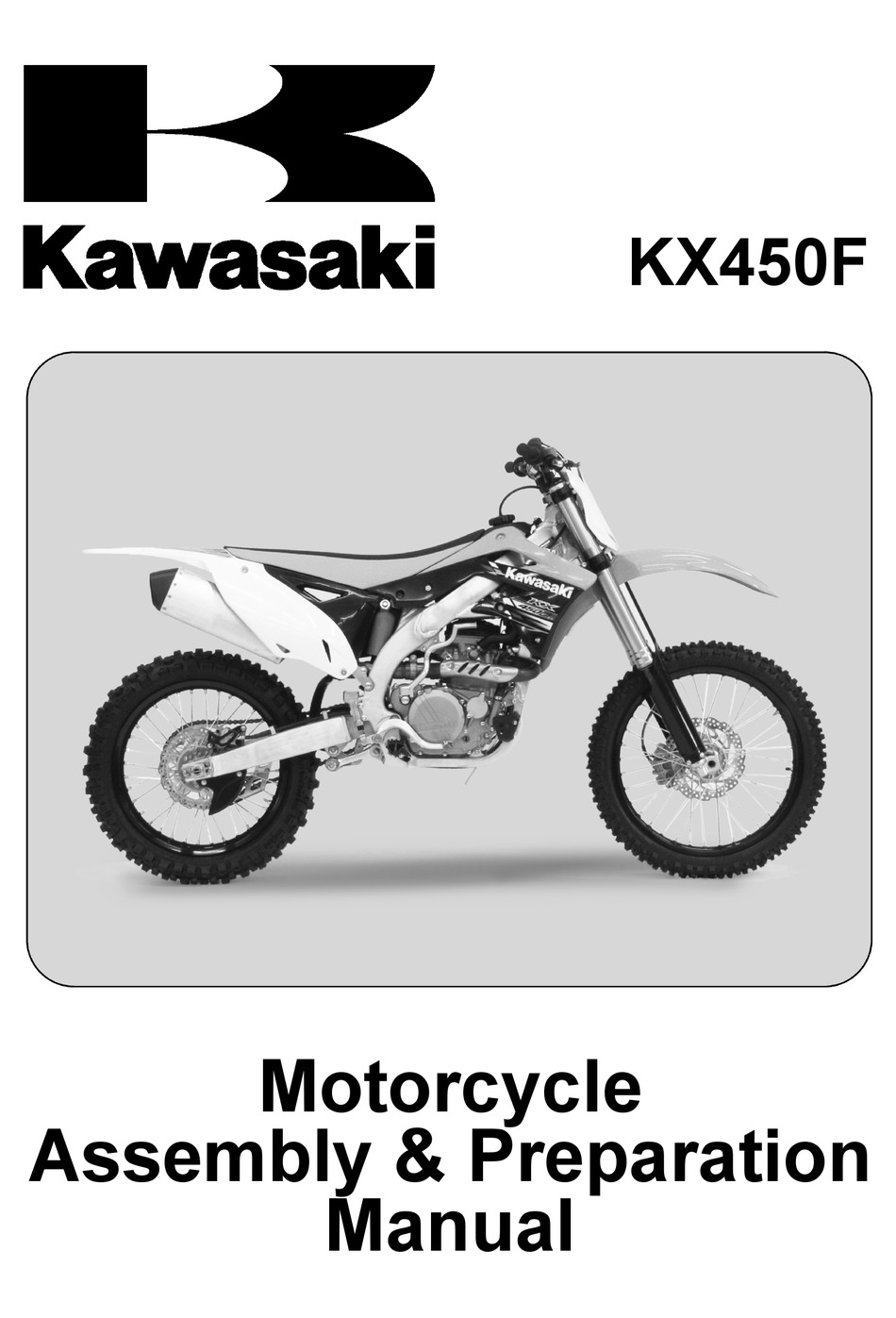 Kawasaki Kx450f Assembly Preparation Manual Pdf Download Manualslib