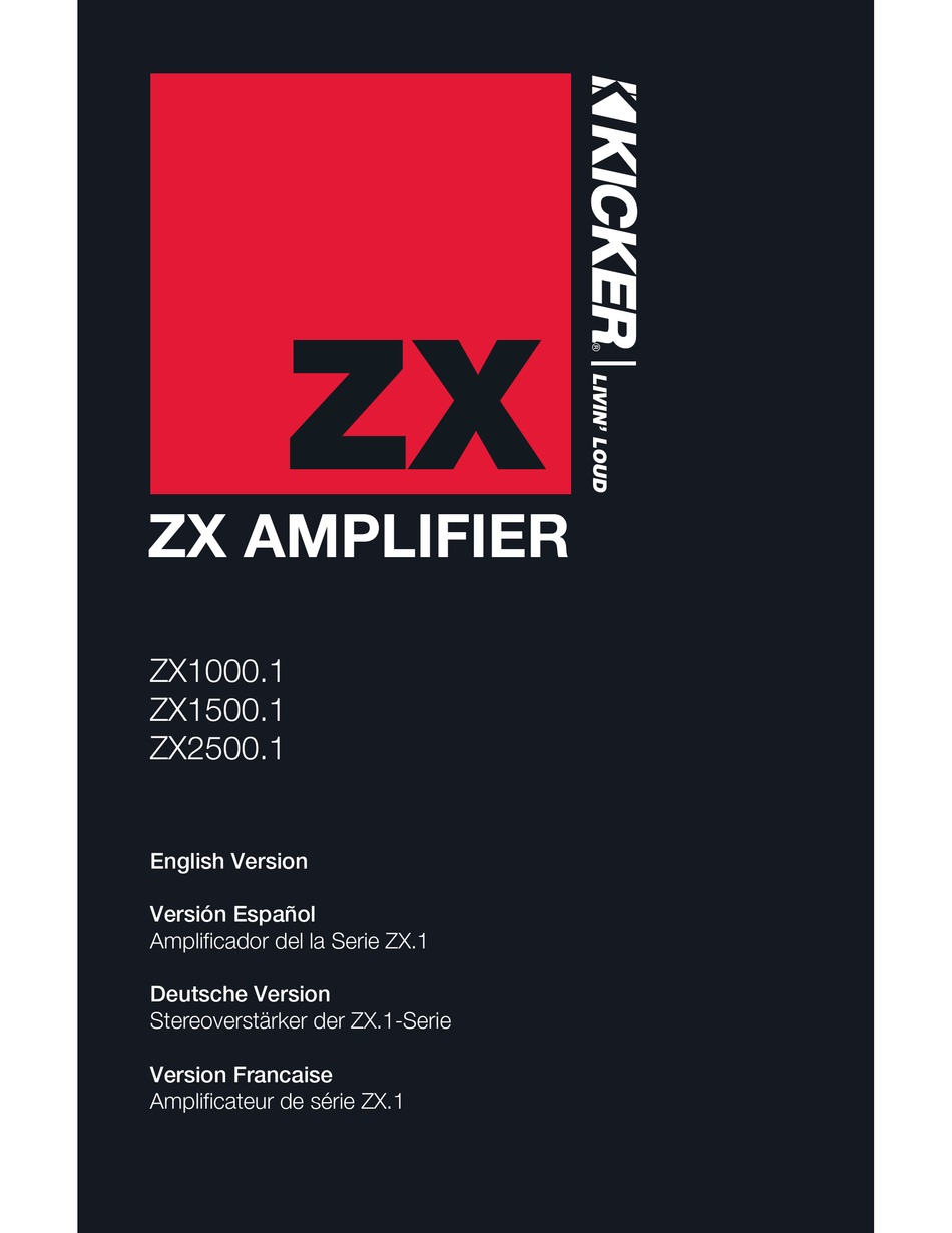 KICKER ZX1000.1 OWNER'S MANUAL Pdf Download | ManualsLib