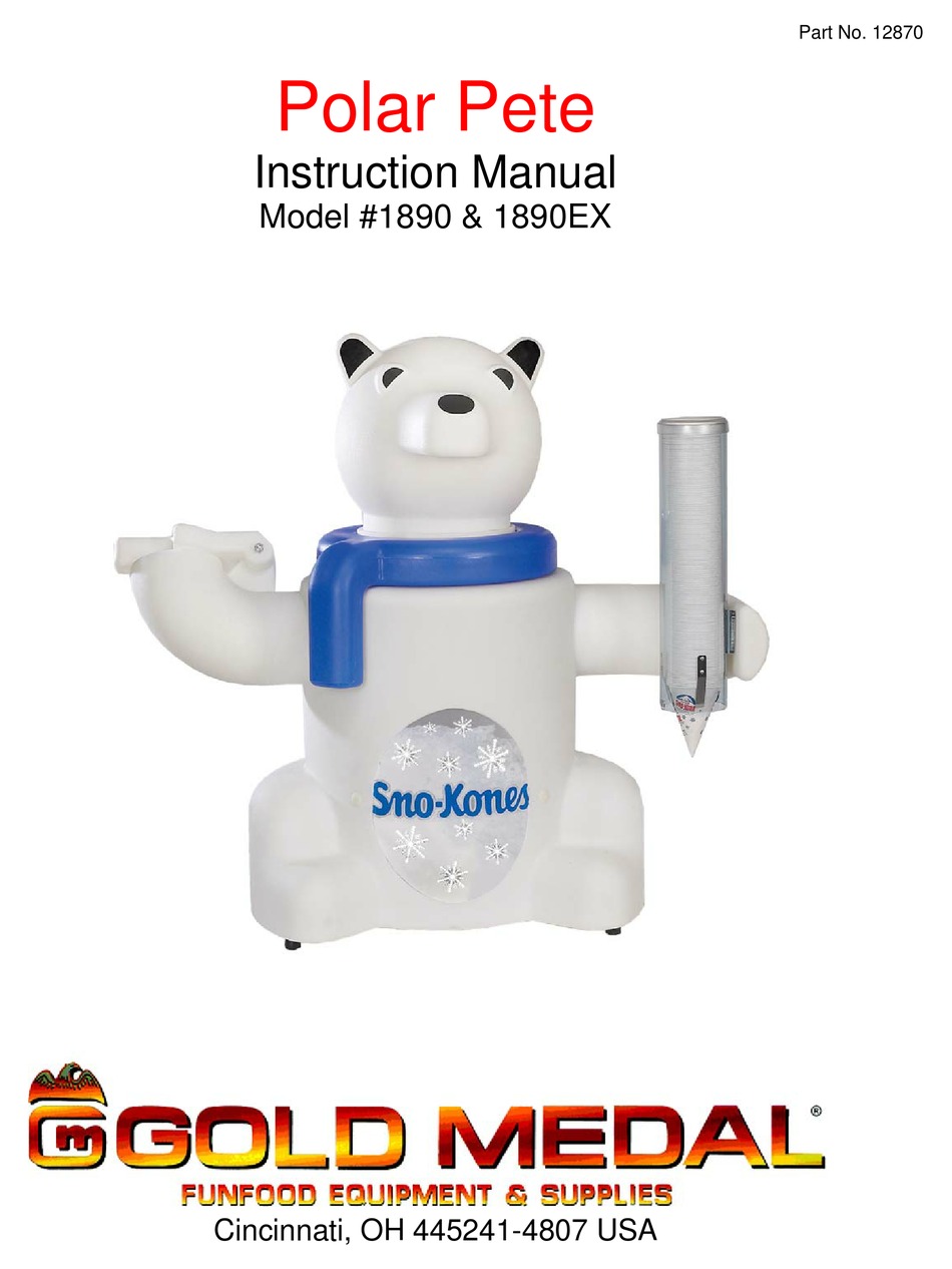 GOLD MEDAL POLAR PETE 1890 INSTRUCTION MANUAL Pdf Download ManualsLib