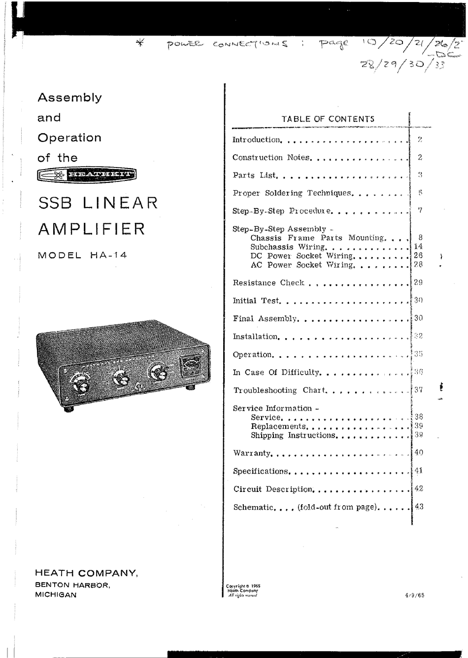 HEATHKIT HA-14 ASSEMBLY AND OPERATION MANUAL Pdf Download | ManualsLib