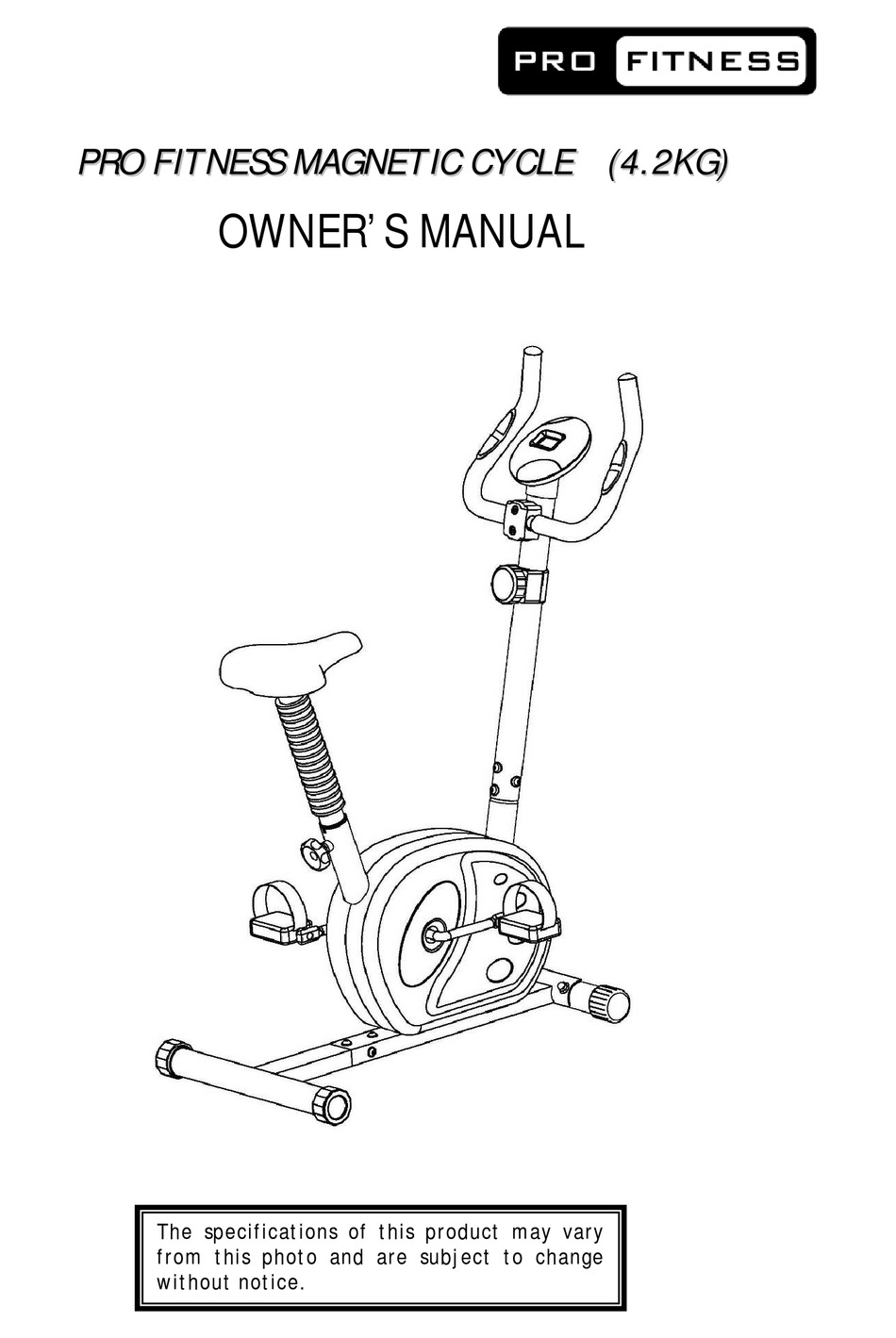 Pro fitness best sale exercise bike manual