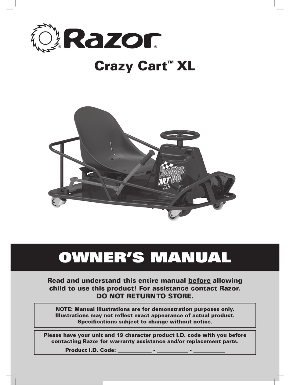 RAZOR CRAZY CART XL OWNER'S MANUAL Pdf Download ManualsLib
