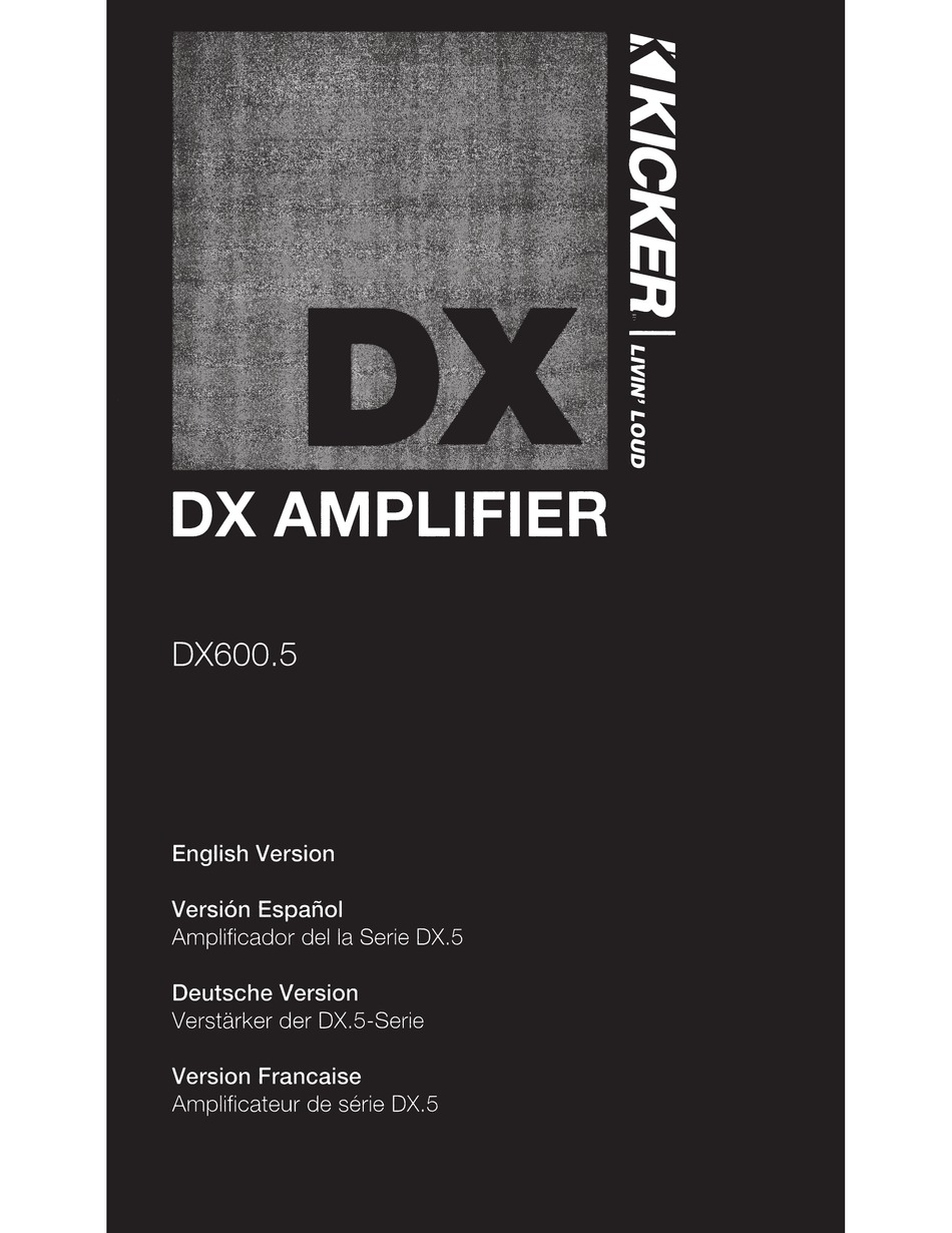 KICKER DX600.5 OWNER�S MANUAL Pdf Download ManualsLib