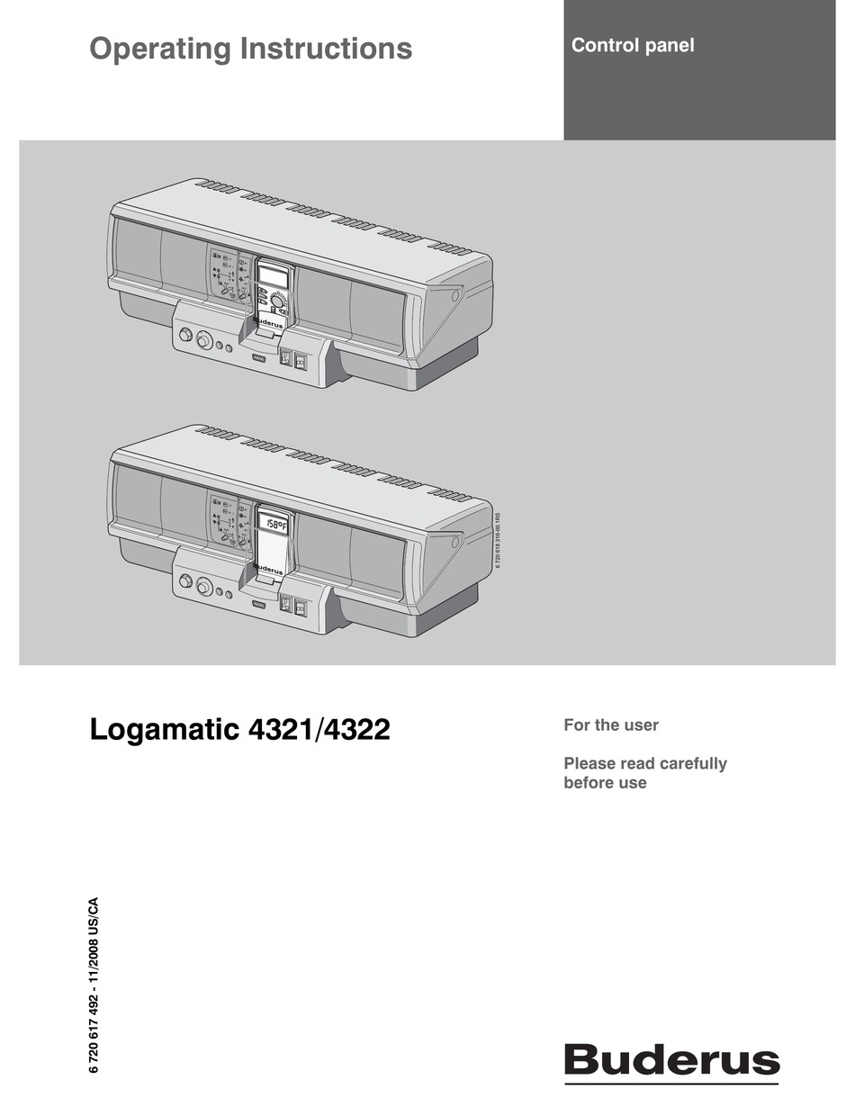 BUDERUS LOGAMATIC 4321 OPERATING INSTRUCTIONS MANUAL Pdf Download