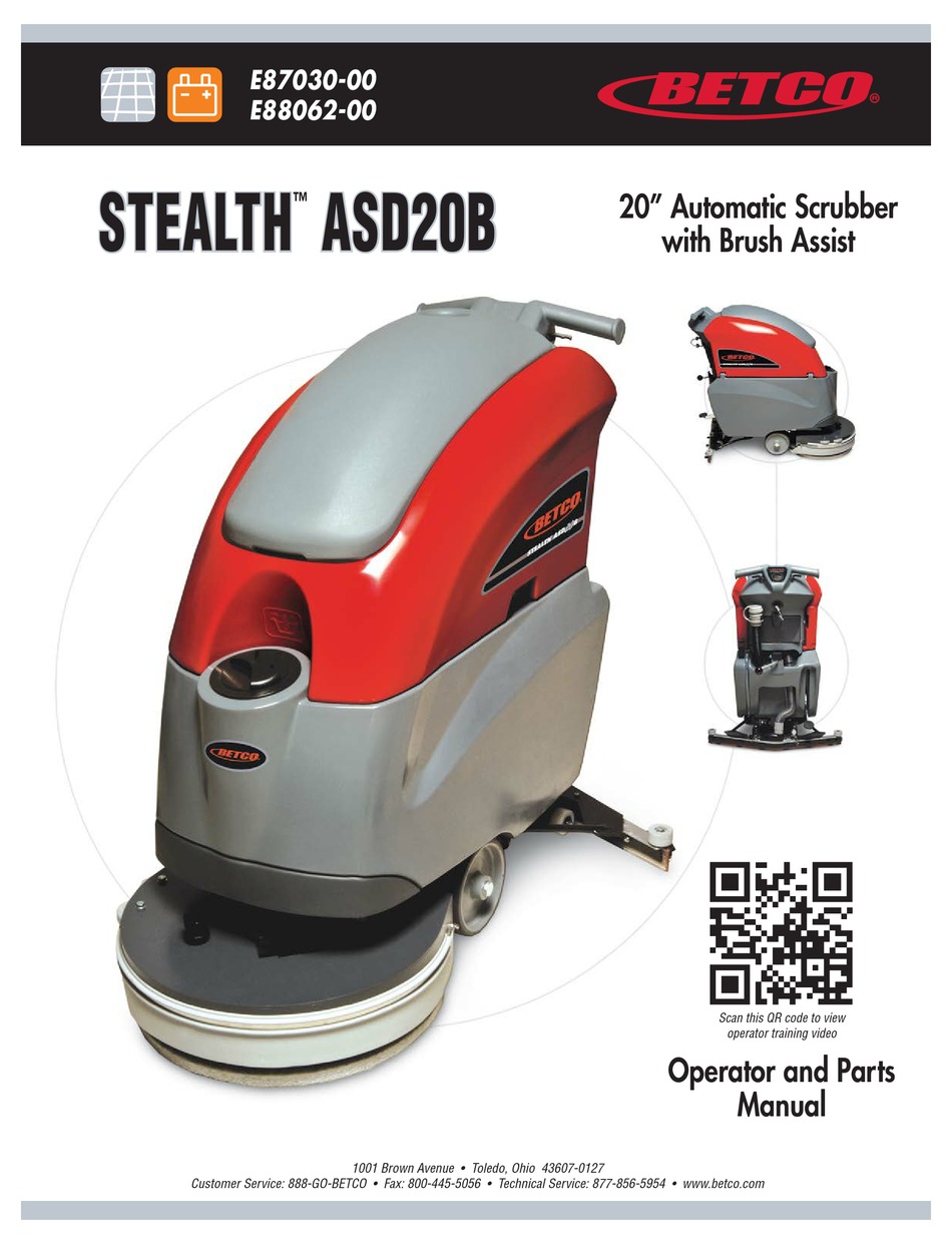 BETCO STEALTH ASD20B OPERATOR AND PARTS MANUAL Pdf Download | ManualsLib