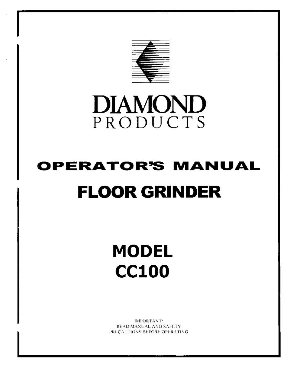 DIAMOND PRODUCTS CC100 OPERATOR'S MANUAL Pdf Download ManualsLib