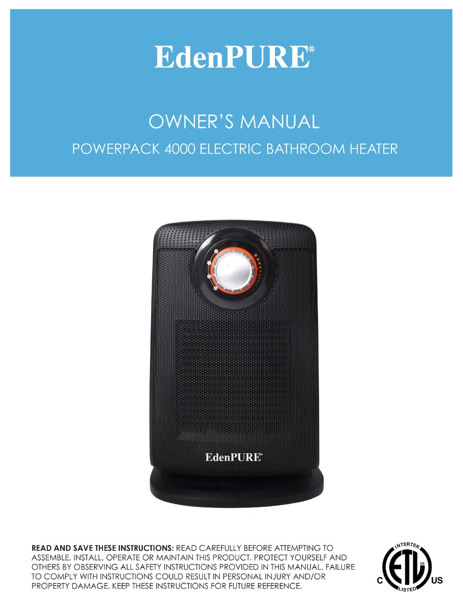 EDENPURE POWERPACK 4000 OWNER'S MANUAL Pdf Download ManualsLib