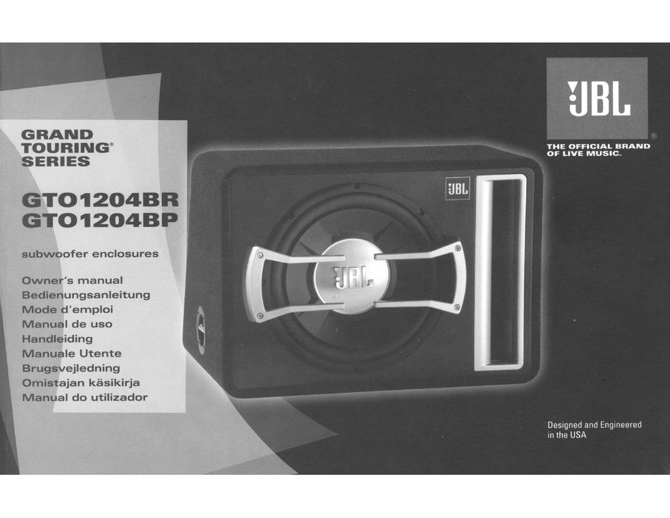 JBL GTO1204BR Pdf Download ManualsLib