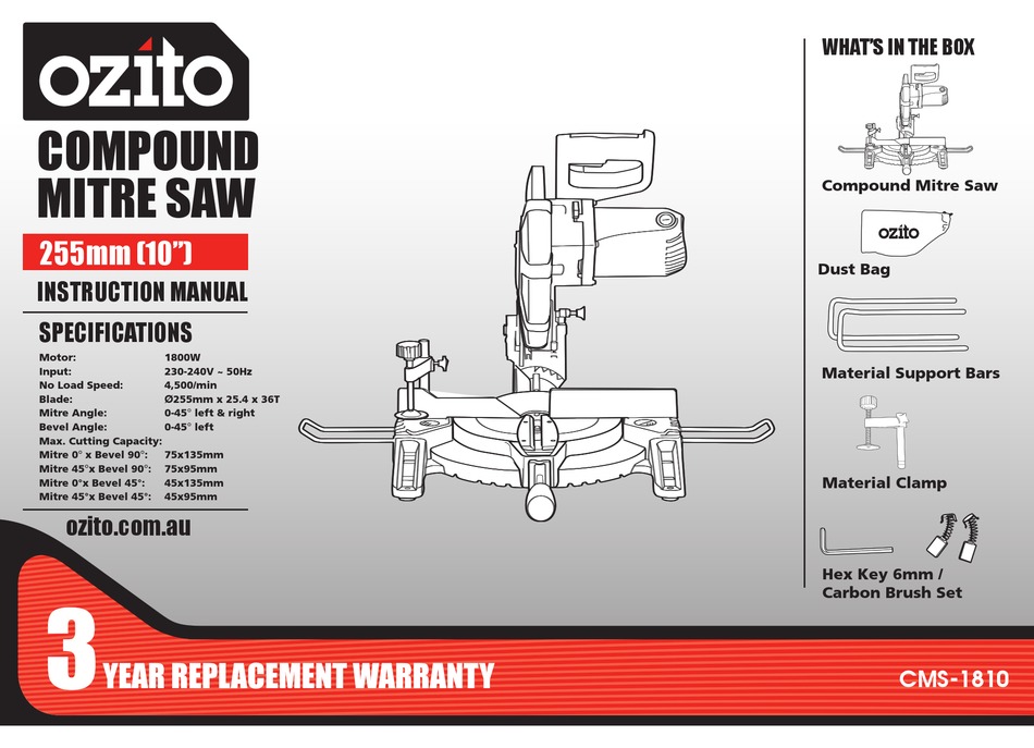 Ozito Ozscms1600wa Spare Parts Reviewmotors.co