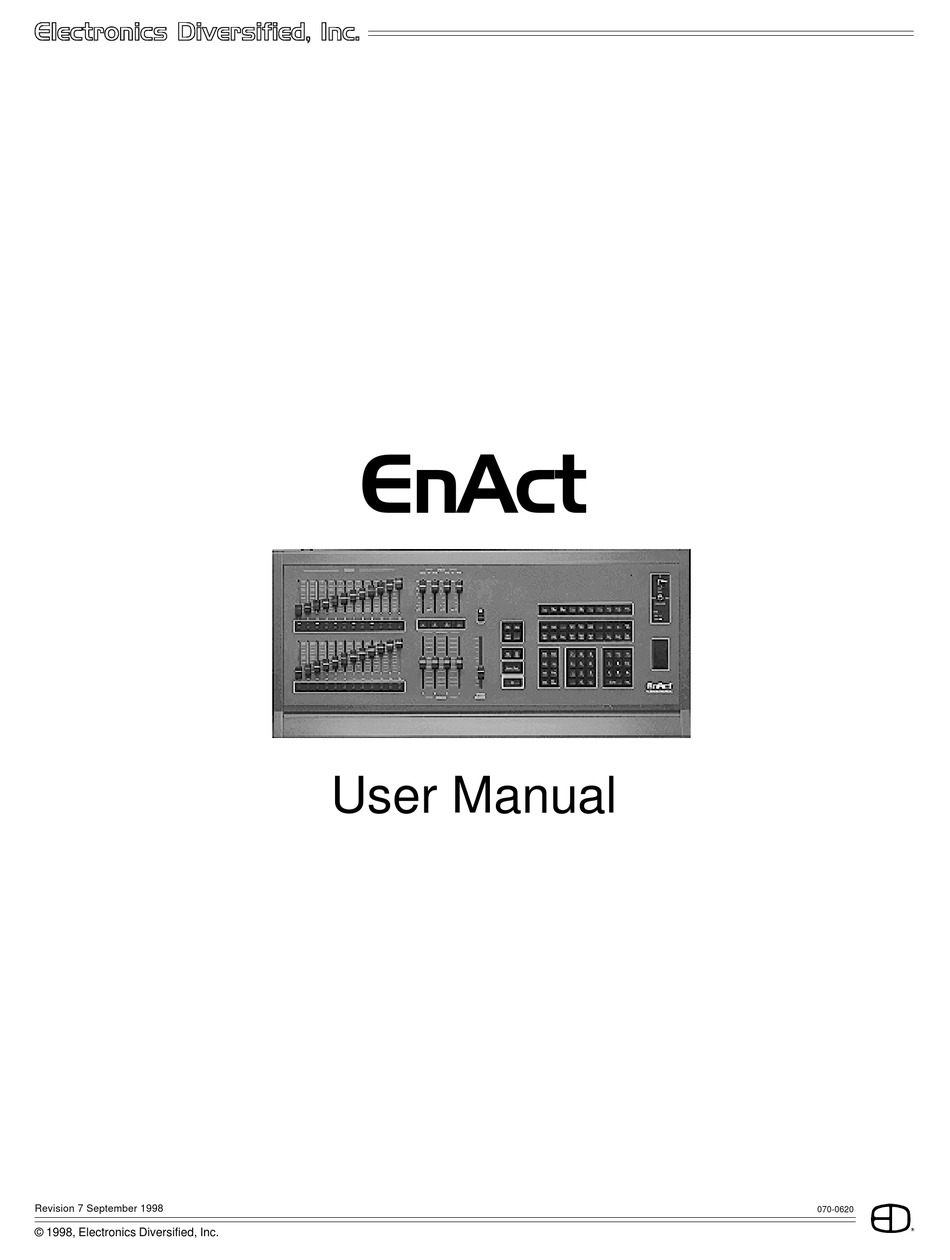 ELECTRONICS DIVERSIFIED ENACT USER MANUAL Pdf Download ManualsLib