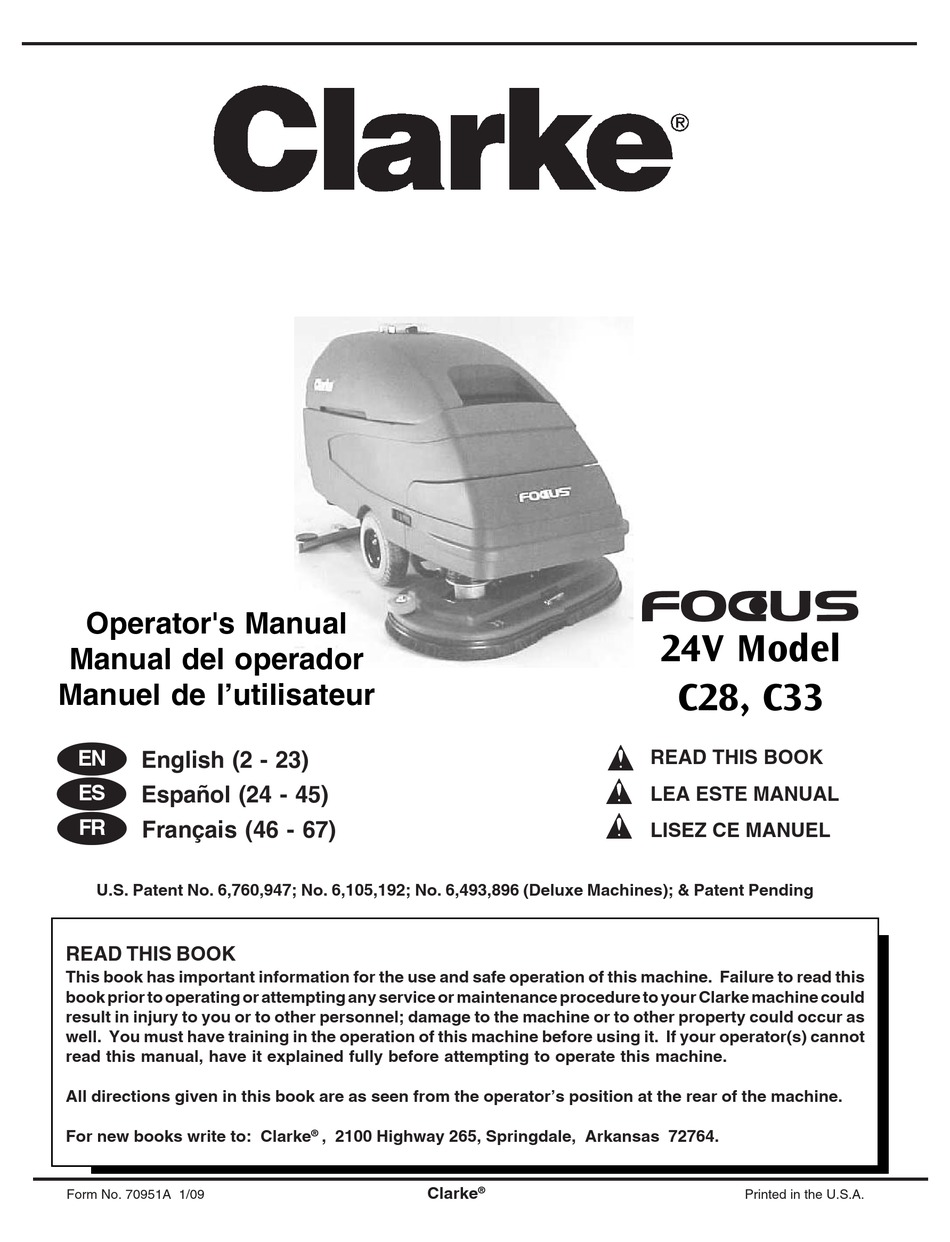 CLARKE FOCUS C28 OPERATOR