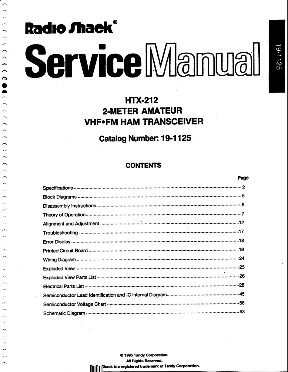RADIO SHACK HTX212 SERVICE MANUAL Pdf Download ManualsLib